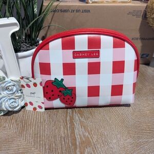 Dabney Lee Strawberry Gingham Cosmetic Bag